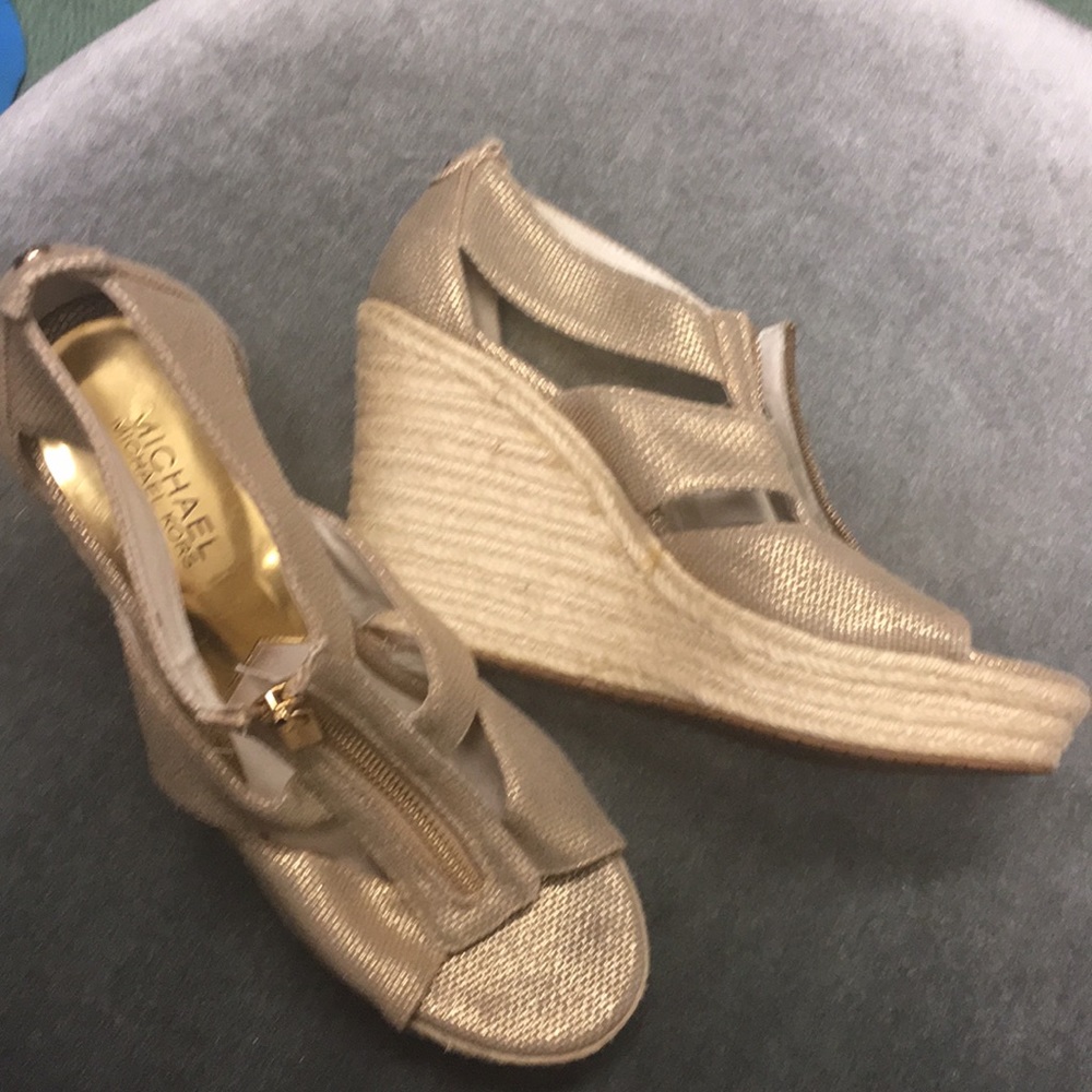 Michael Kors Gold Wedges